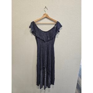 Rewind dark blue dress maxi szSmall boho over the shoulder